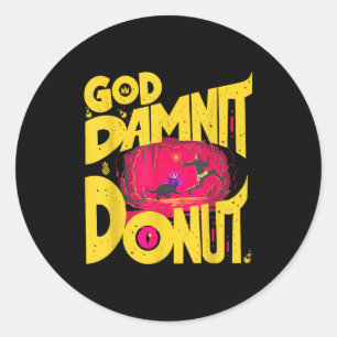 Doughnut funny book lover for men woman Doughnut f Classic Round Sticker