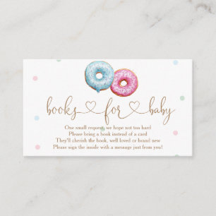 Doughnut Gender Reveal Party Books For Baby Enclosure Card