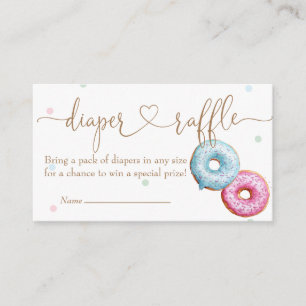 Doughnut Gender Reveal Party Diaper Raffle Enclosure Card