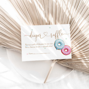 Doughnut Gender Reveal Party Diaper Raffle Enclosure Card
