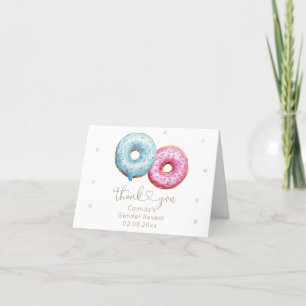 Doughnut Gender Reveal Thank You Card
