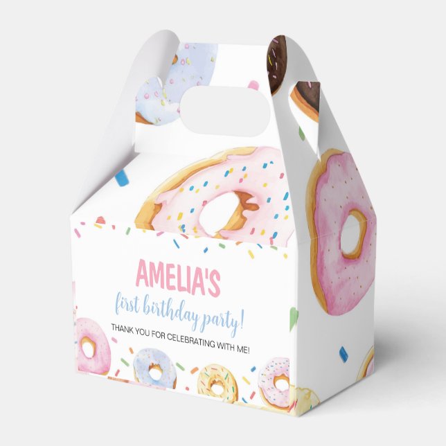 Doughnut Girl Birthday Favour Box (Back Side)