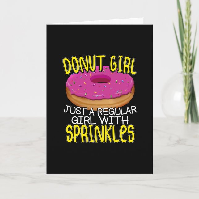 Doughnut GIrl - Doughnut Lover with Sprinkles Card (Front)