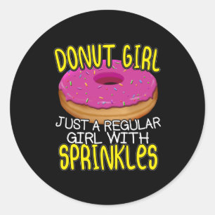 Doughnut GIrl - Doughnut Lover with Sprinkles Classic Round Sticker