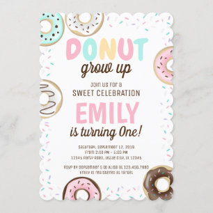 Doughnut Girl Sweet Birthday invitation
