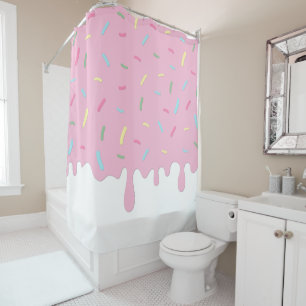 Doughnut Glaze, Icing, Frosting, Sprinkles, Desser Shower Curtain
