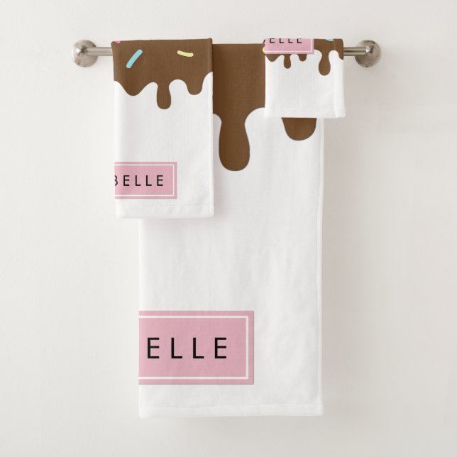 Doughnut Glaze, Icing, Frosting, Sprinkles, Your N Bath Towel Set (Insitu)