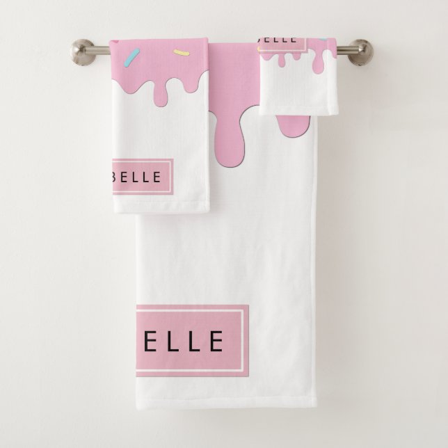 Doughnut Glaze, Icing, Frosting, Sprinkles, Your N Bath Towel Set (Insitu)