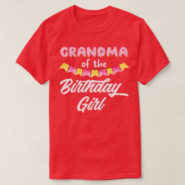 Doughnut Grandma Of The Birthday Girl T-Shirt (Design Front)