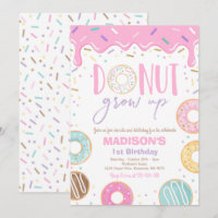 Doughnut Grow Up 1st Birthday Doughnut 1st Birthda