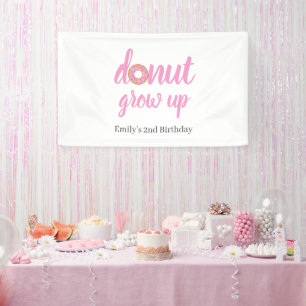 Doughnut Grow Up 2nd Birthday Banner
