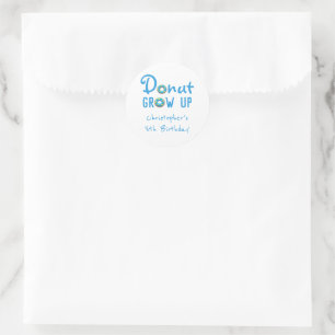 Doughnut Grow Up Birthday Classic Round Sticker
