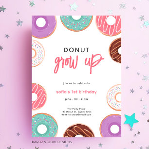 Doughnut grow up birthday Invitation