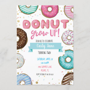 Doughnut Grow Up Birthday Invitation
