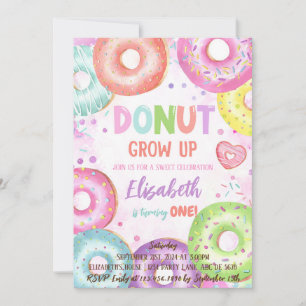 Doughnut Grow Up Doughnut Birthday Invitation