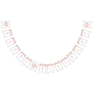 Doughnut Grow Up Happy Birthday Party Bunting Bann Bunting