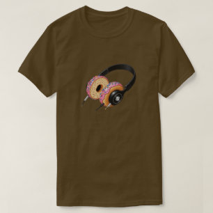 Doughnut Headphones T-Shirt Funny DJ Music Tee