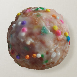 Doughnut hole with sprinkles with a nice glaze round cushion