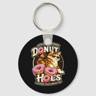 Doughnut Holes Fan Club Funny Cat Food Humour Cat Key Ring
