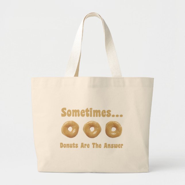Doughnut Humour Large Tote Bag (Front)