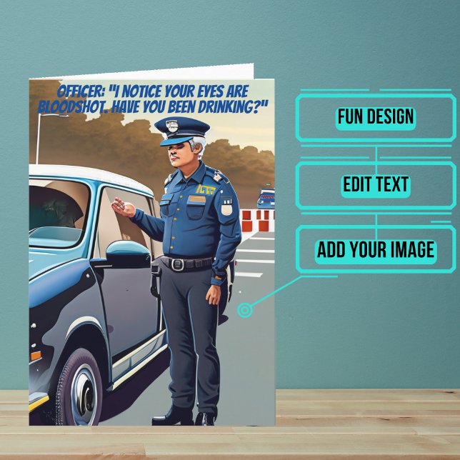 Doughnut Joke Funny Police Birthday  Card (This fun card is specifically for the police officer friend in your life.)