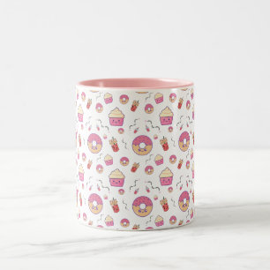 Doughnut Kawaii Cute Cupcake Pastel Colour Two-Tone Coffee Mug