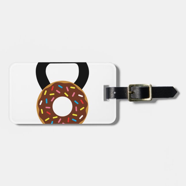 Doughnut Kettlebell Luggage Tag (Front Horizontal)