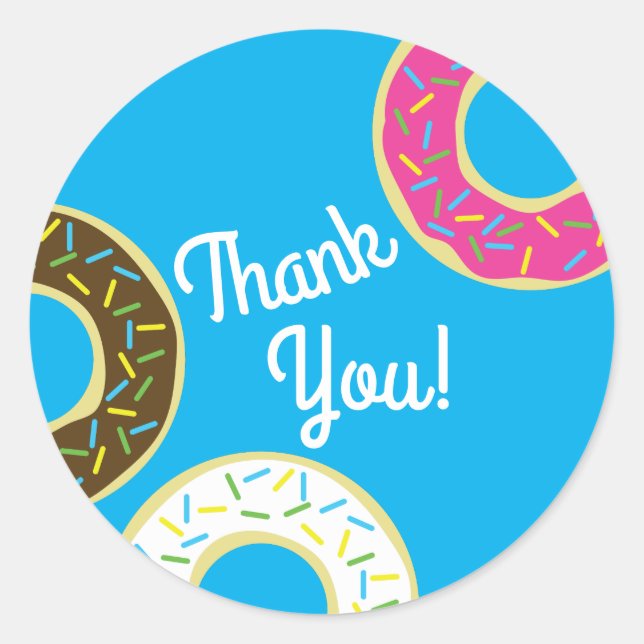 Doughnut Kids Birthday Party Classic Round Sticker (Front)