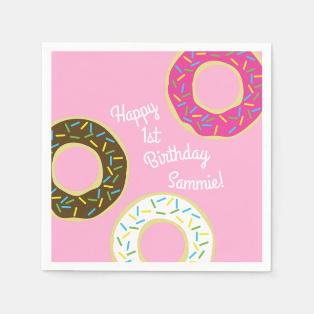 Doughnut Kid's Birthday Party Cute Napkin (Front)