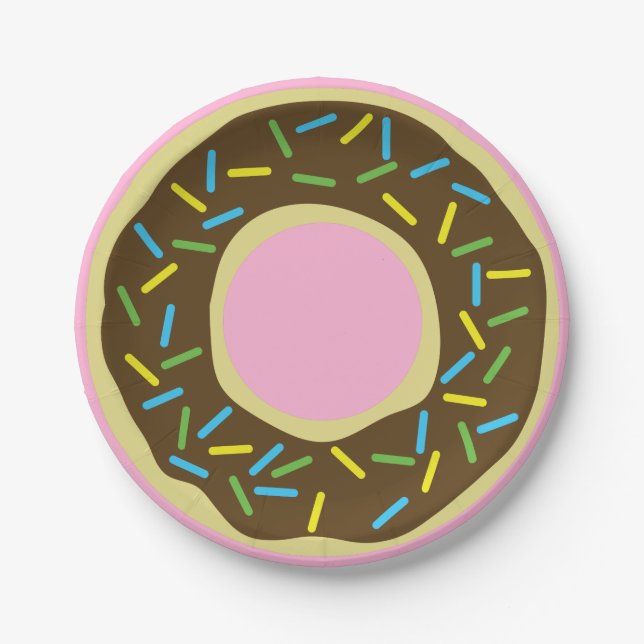Doughnut Kids Birthday Party Paper Plate (Front)