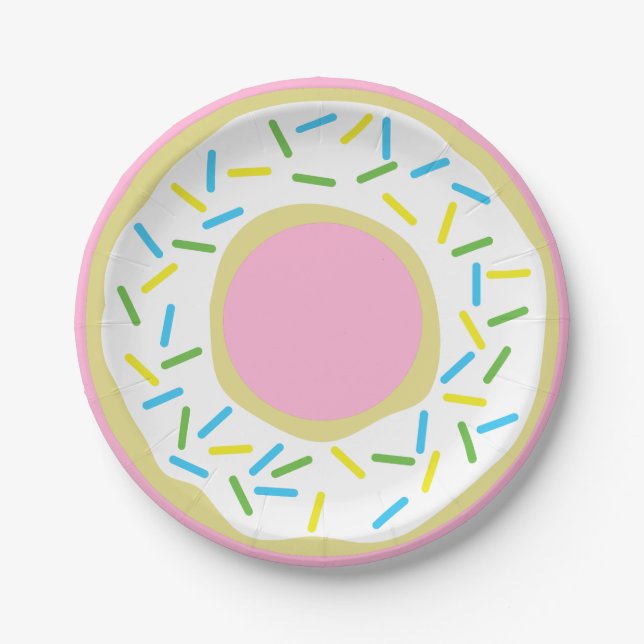 Doughnut Kids Birthday Party Paper Plate (Front)