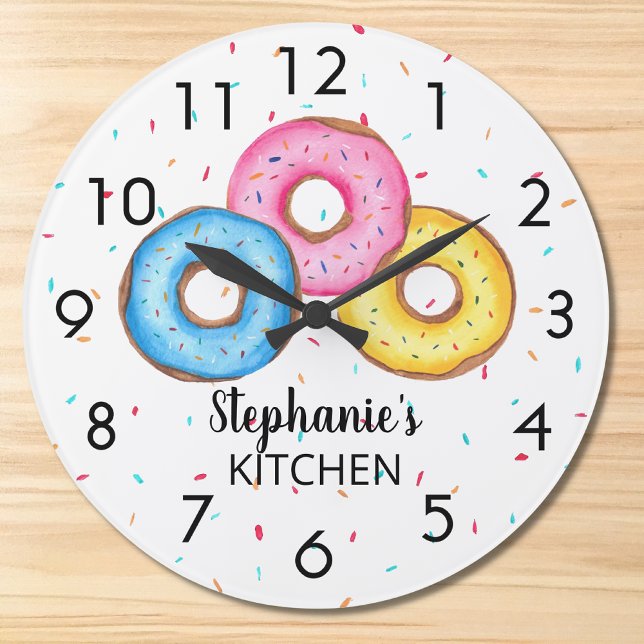 Doughnut Kitchen Personalised Large Clock (Creator Uploaded)