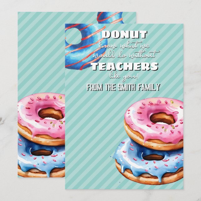 doughnut know what to do gift CARD HOLDER teacher (Front/Back)