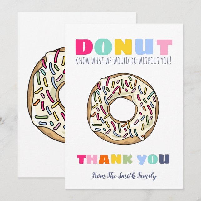 doughnut know what to do teacher gift CARD HOLDER (Front/Back)