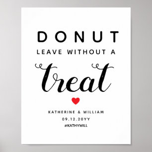 Doughnut Leave Without a Treat Wedding Favour Sign