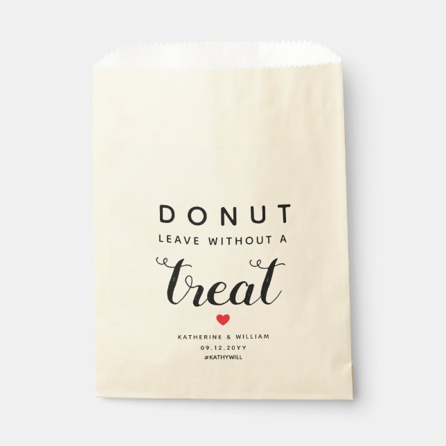 Doughnut Leave Without a Treat Wedding Snack Favour Bags (Front)