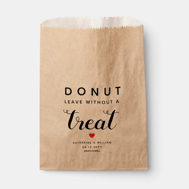 Doughnut Leave Without a Treat Wedding Snack Favour Bags (Front)
