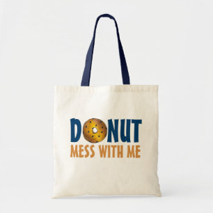 Doughnut Mess With Me Blueberry Doughnut Tote Bag
