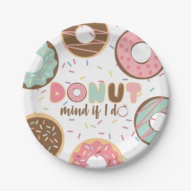 Doughnut Mind If I DO Bridal Shower Plate (Front)