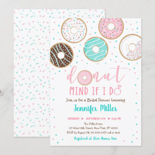 Doughnut Mind If I Do Doughnut Bridal Shower Invitation