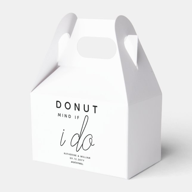Doughnut Mind If I Do Modern Wedding Favour Box (Front Side)