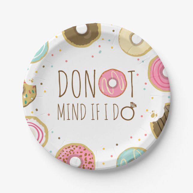 Doughnut Mind If I Do Paper Plate Bridal Shower (Front)