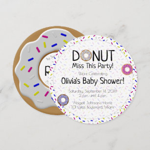 Doughnut Miss This Party Gender Neutral Baby Showe Invitation