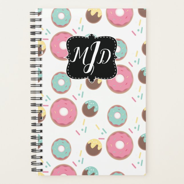 Doughnut Monogram Bakery Sprinkle Doughnut Planner (Front)