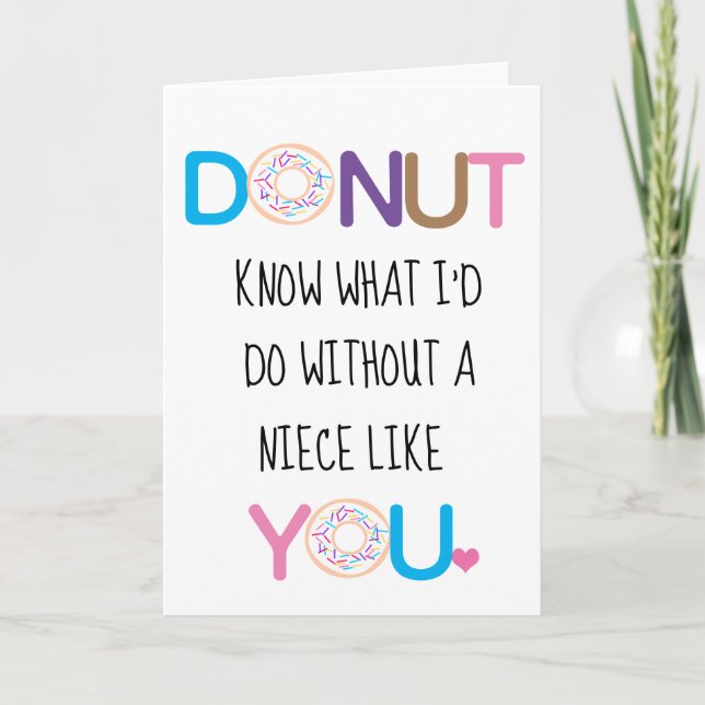 Doughnut Niece Valentine's Day Card (Front)
