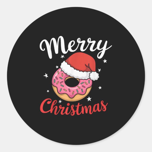 Doughnut Pajama Xmas Santa Doughnuts Christmas Kid Classic Round Sticker (Front)