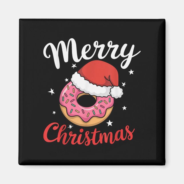 Doughnut Pajama Xmas Santa Doughnuts Christmas Kid Magnet (Front)