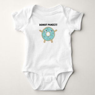 Doughnut Panic - Funny Pun With Doughnuts Baby Bodysuit