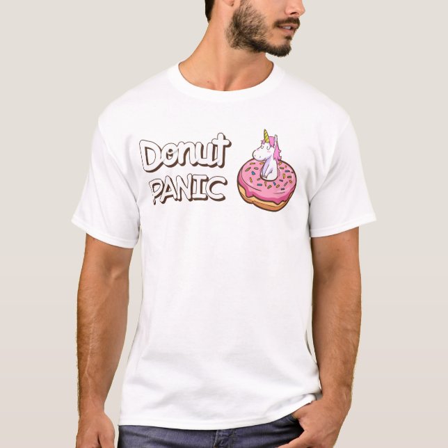 Doughnut Panic Unicorn T-Shirt (Front)