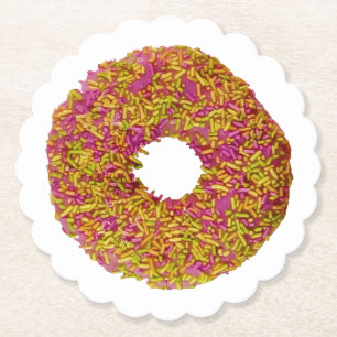 Doughnut paper coaster